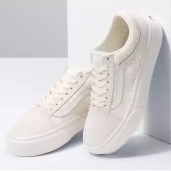 vans old skool platform cream